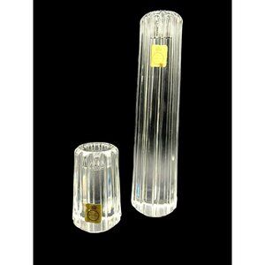 2 Nachtmann BLEIKRISTAL German Crystal Candleholders 24% Lead Content Tiffany